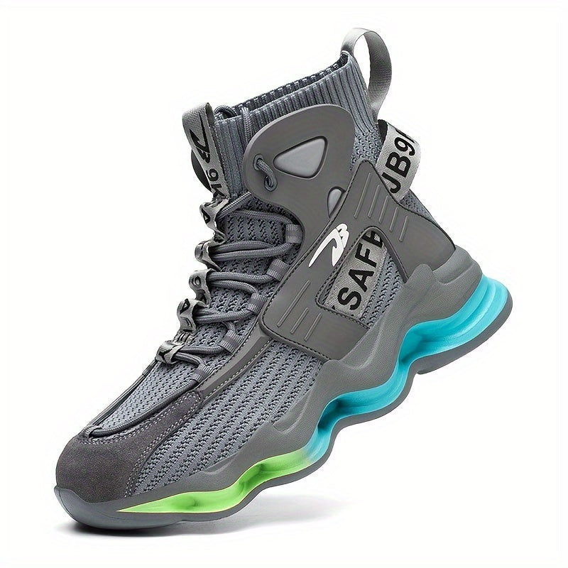 Men's Steel Toe Work Safety Boots Puncture Proof Anti skid Shoes