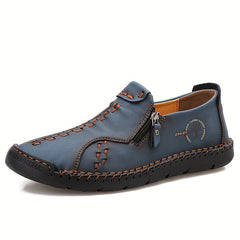 Men's Side Zipper Loafer Shoes Non slip Slip On Spring Summer
