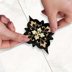 21pcs Dark Moroccan Pattern Tiles Stickers Waterproof Floor Decor