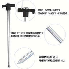 10pcs Stainless Steel Tent Stakes for Camping