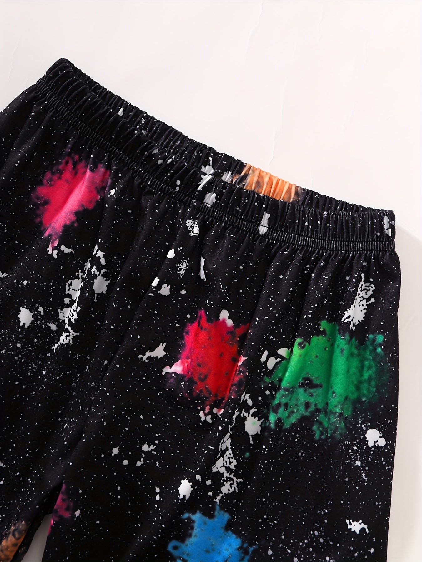 Girls Tie Dyed Portrait Graphic T-Shirt & Shorts Set