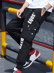 Men's Cargo Pants Loose Drawstring Casual Outdoor Work Pants