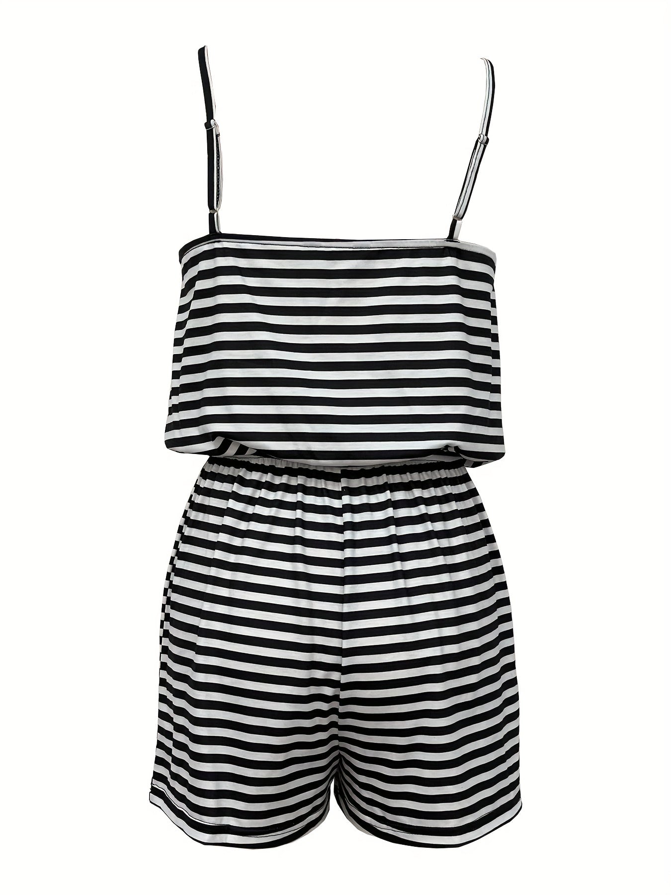 Striped Spaghetti Strap Romper Jumpsuit Women's Clothing