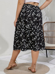 Boho Skirt Women's Plus Floral Print Maxi Skirt