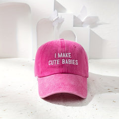 Washed Distressed Baseball Cap with BABIES Embroidery