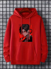 Anime Graphic Print Men's Hooded Sweatshirt