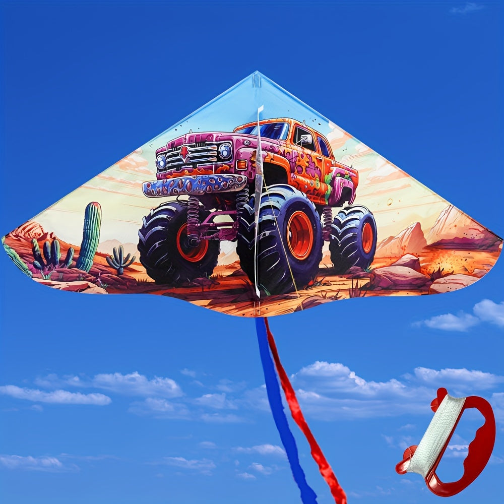 Cartoon Patterned Triangular Kite with 50M Line for Outdoor Fun