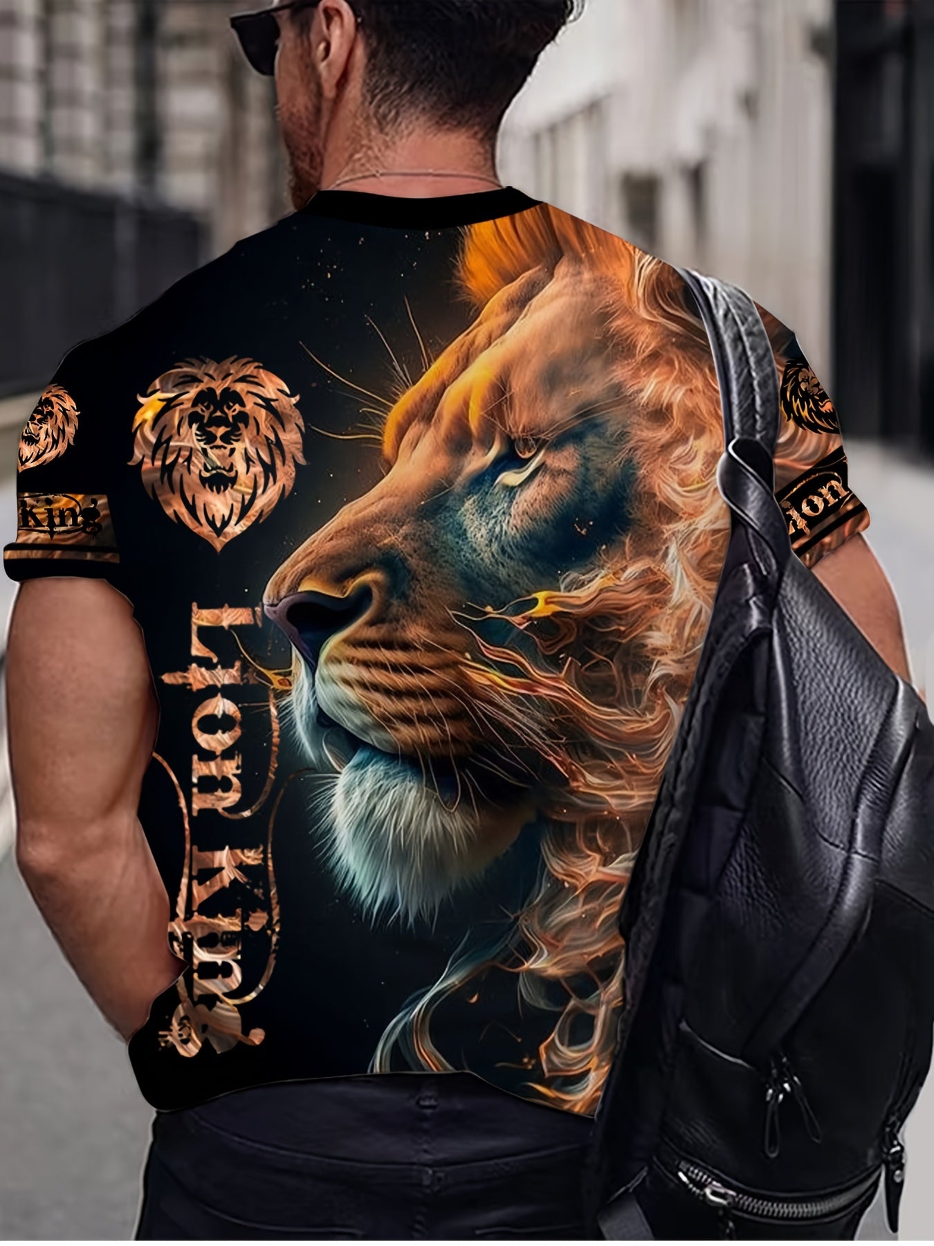Lion 3d Print Men's Short Sleeve T-shirt Graphic Tee Men's Summer Clothes