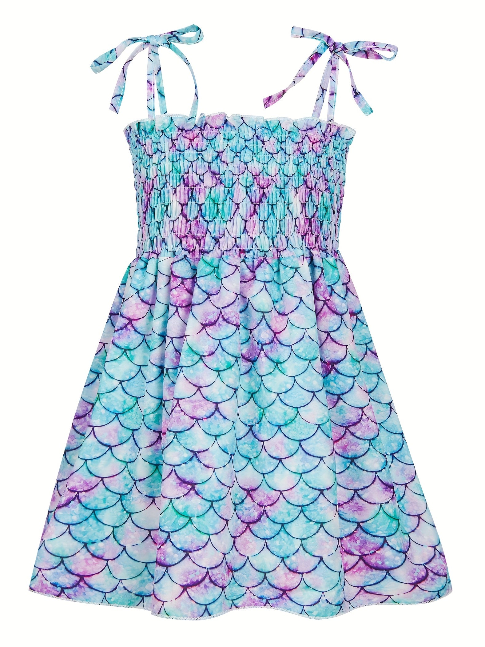 Girls Fish Scales Print Cami Dress