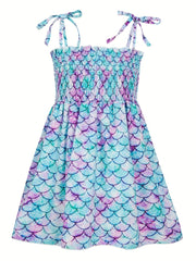 Girls Fish Scales Print Cami Dress