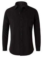 Men's Classic Button Up Shirt with Chest Pocket