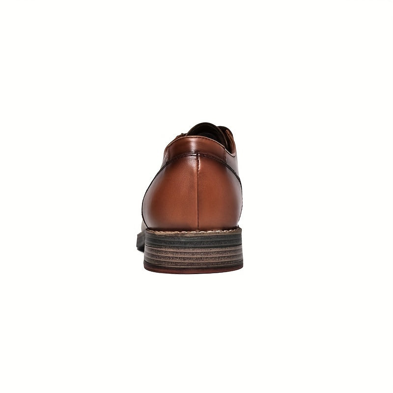 Men's Cap Toe Derby Shoes Lace up Front Dress Shoes For Men Office Business