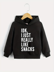 I LIKE SNACKS Boys Hooded Sweatshirt Spring Fall Kids Clothing