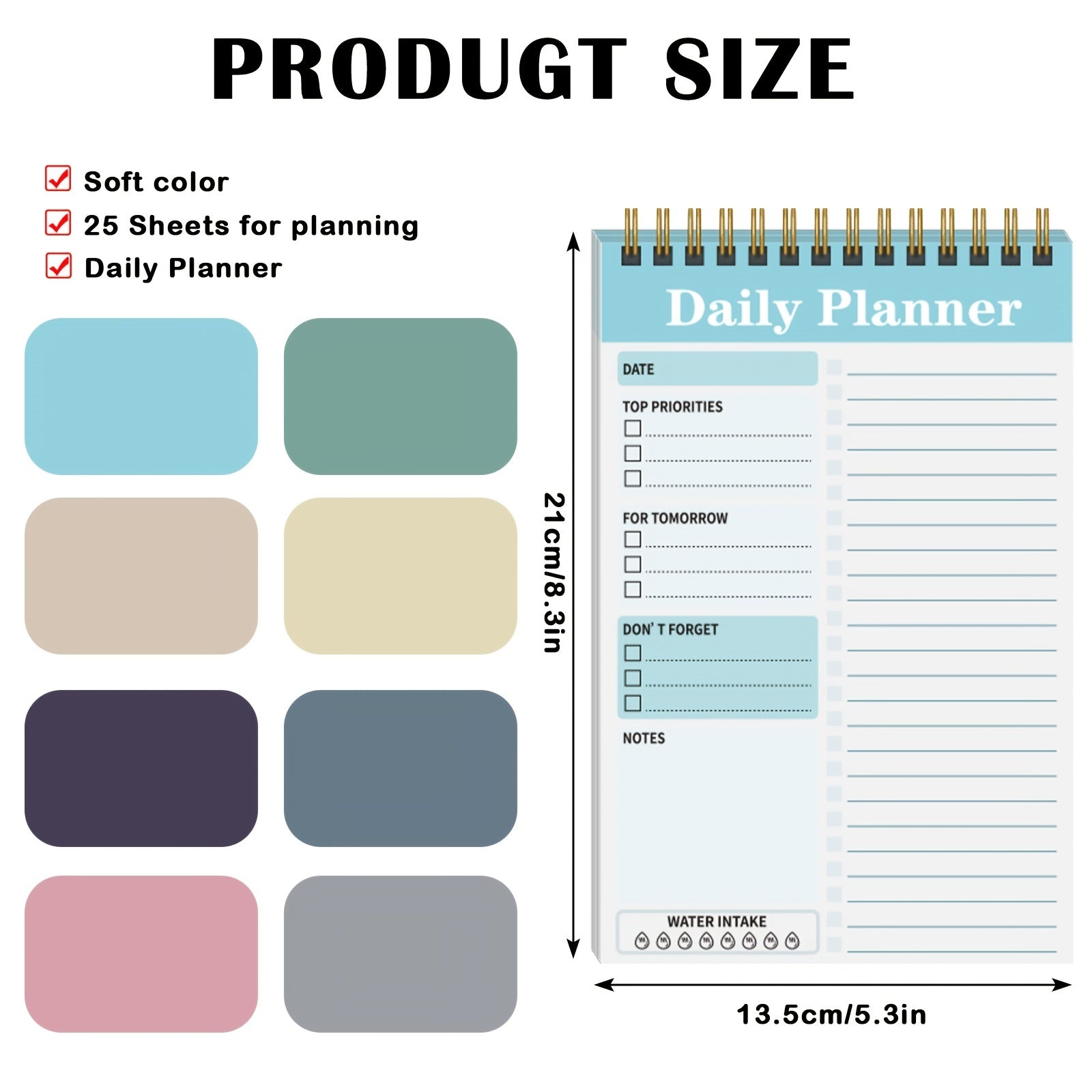 Spiral Daily Planner Notepad 13 X 19 To Do List Notebook Checklist Organizer
