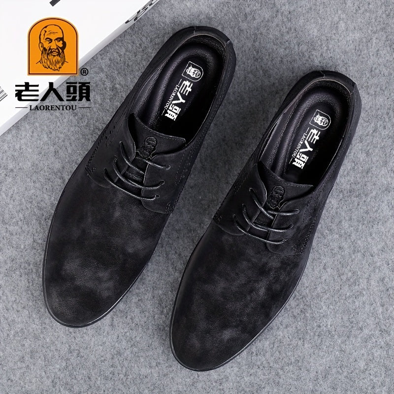 LAORENTOU Unisex Round Toe Lace Up Dress Shoes for Wedding Business Party