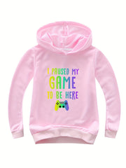 PAUSED MY GAME TO BE HERE Hooded Sweatshirt