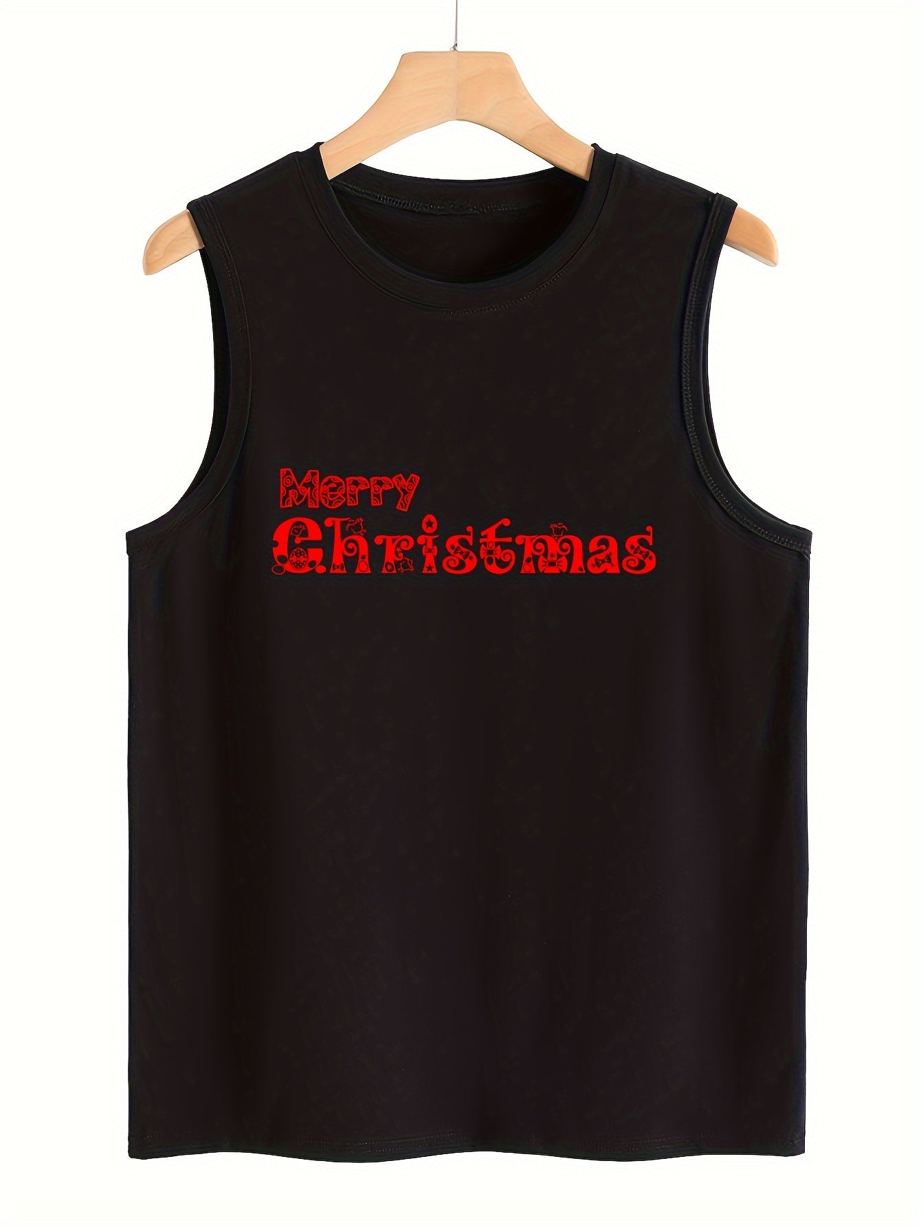 Christmas Crew Neck Tank Top Women's Clothing