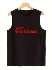 Christmas Crew Neck Tank Top Women's Clothing