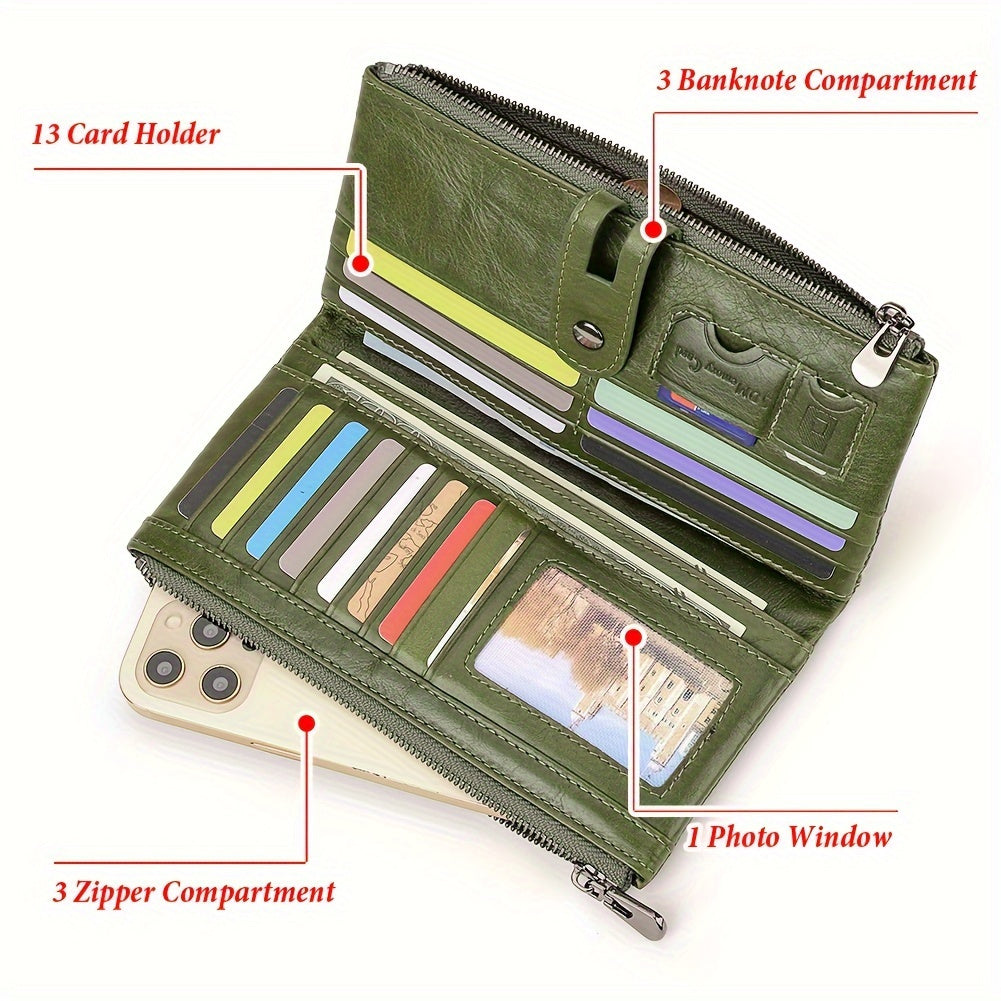 Guangzhou RFID Leather Women's Wallet Buckle Closure Zipper