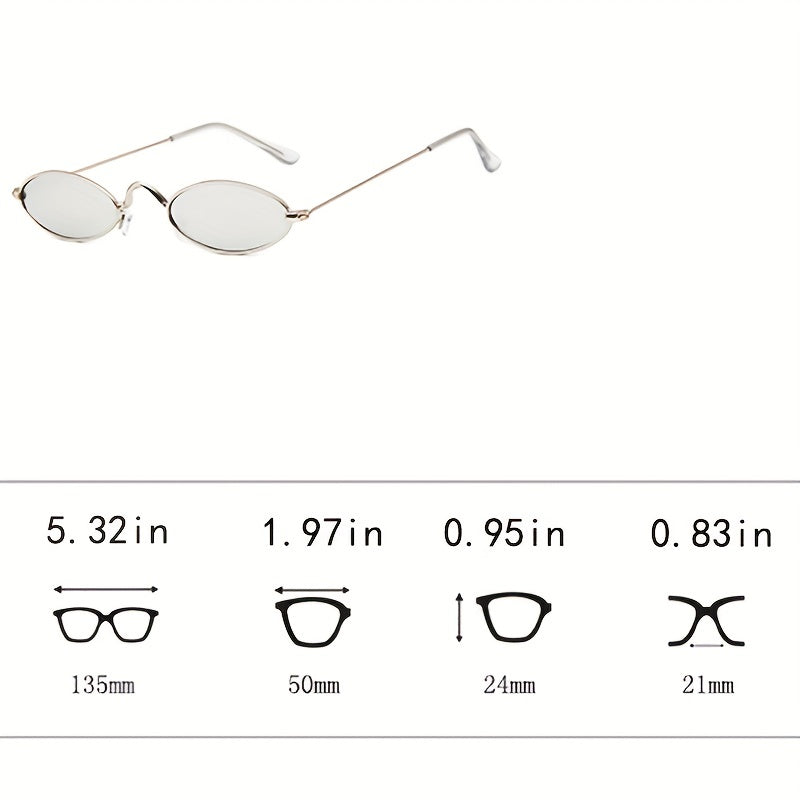 Small Oval Sunglasses Thin Metal Frame