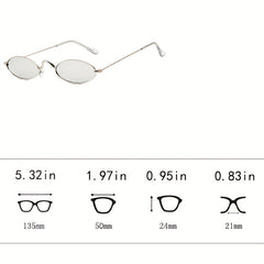 Small Oval Sunglasses Thin Metal Frame