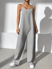 V Neck Jumpsuit with Pockets for Women