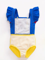Girls Stretchy Princess Swimwear Bow Decor Bathing Suit