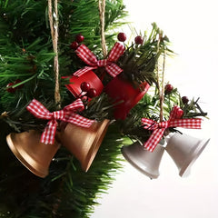 4pcs Christmas Bell Ornaments Red Green Golden Tree Decoration Gift
