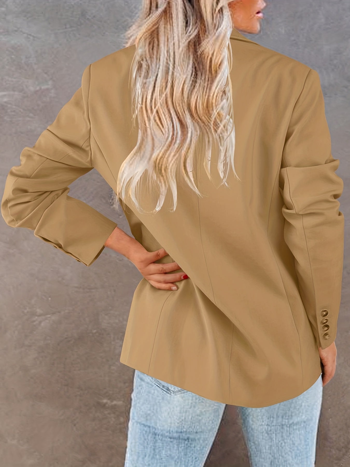 Shawl Collar Open Front Blazer Long Sleeve For Office Women