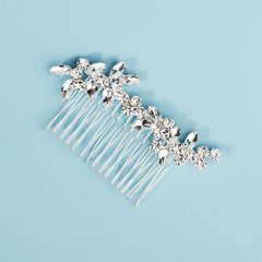 Rhinestone Bride Wedding Hair Comb Silver Bridal Hair Piece Crystal