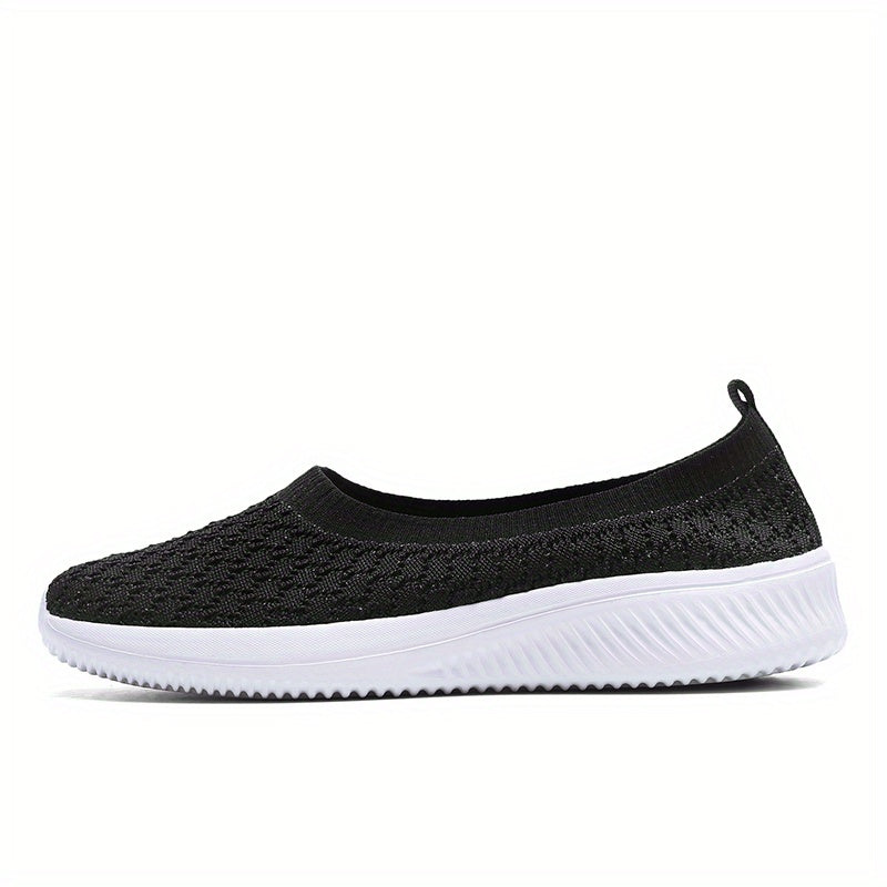 Women's Breathable Knit Slip-On Sneakers Lightweight Flats