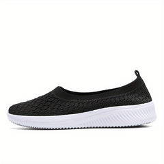 Women's Breathable Knit Slip-On Sneakers Lightweight Flats
