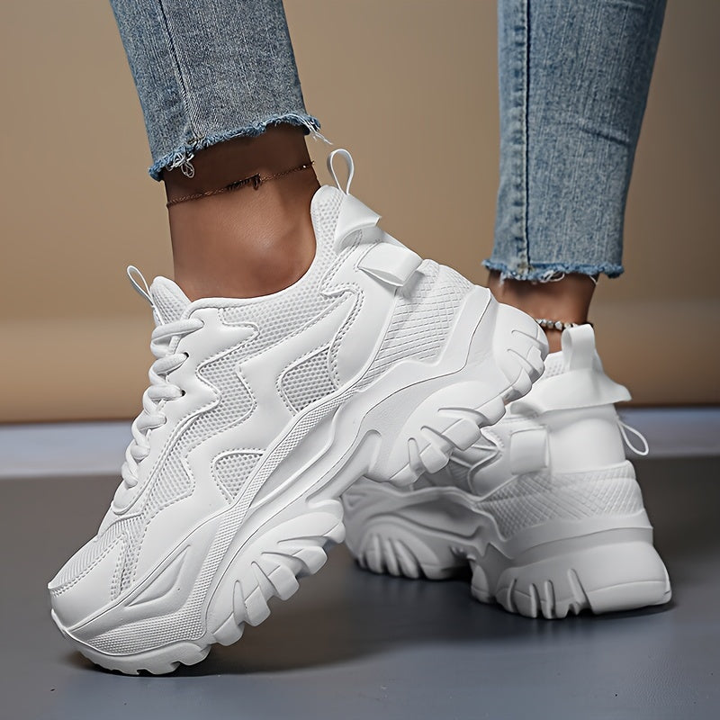 Women's Chunky Sneakers Comfortable Heighten Casual Shoes