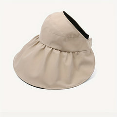 Double Layer Ponytail Visor Hat UV Protection Beach Travel Sun Hat