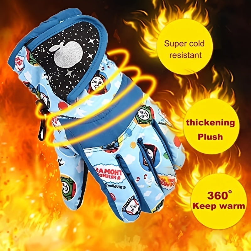 Warm Waterproof Kids Gloves for Outdoor Activities in Winter