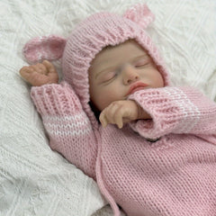 Realistic Pink Sleeping Youngsters Girl Reborn Doll with 3D Skin & Blood Vessels