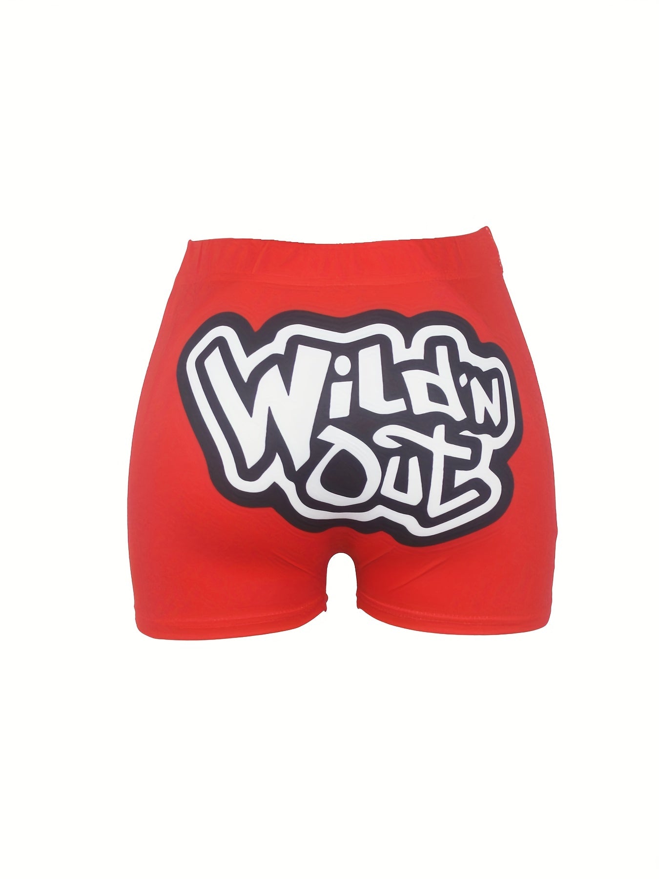 Letter Print Skinny Shorts Casual Shorts for Spring & Summer