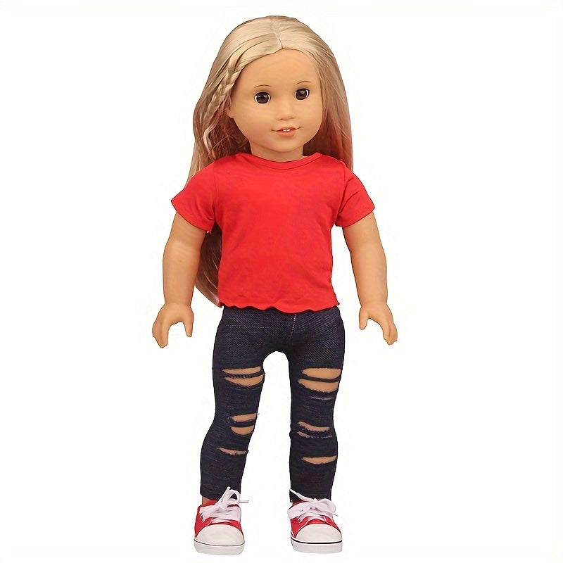 18 Inch Doll Outfit Set for Halloween & Christmas Dress Up Clothes Gray Red