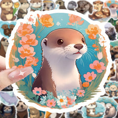 50pcs Cartoon Animal Stickers for Laptop Helmet Water Cup, Fun Graffiti Decals