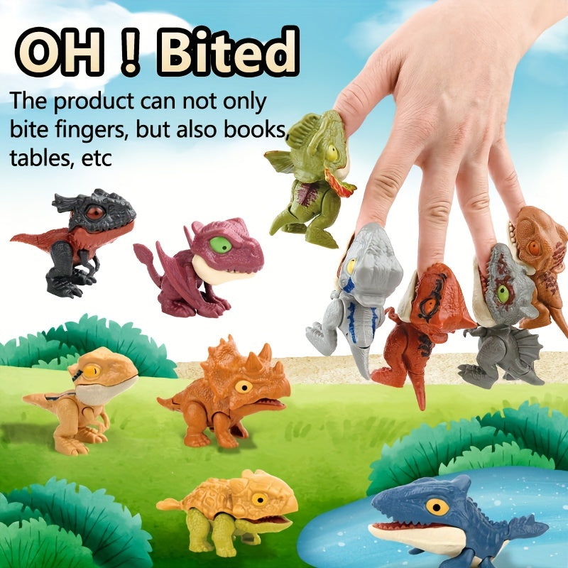 20pcs 7.62cm Dinosaur Finger Puppet Models Flexible Joints Mini Toys