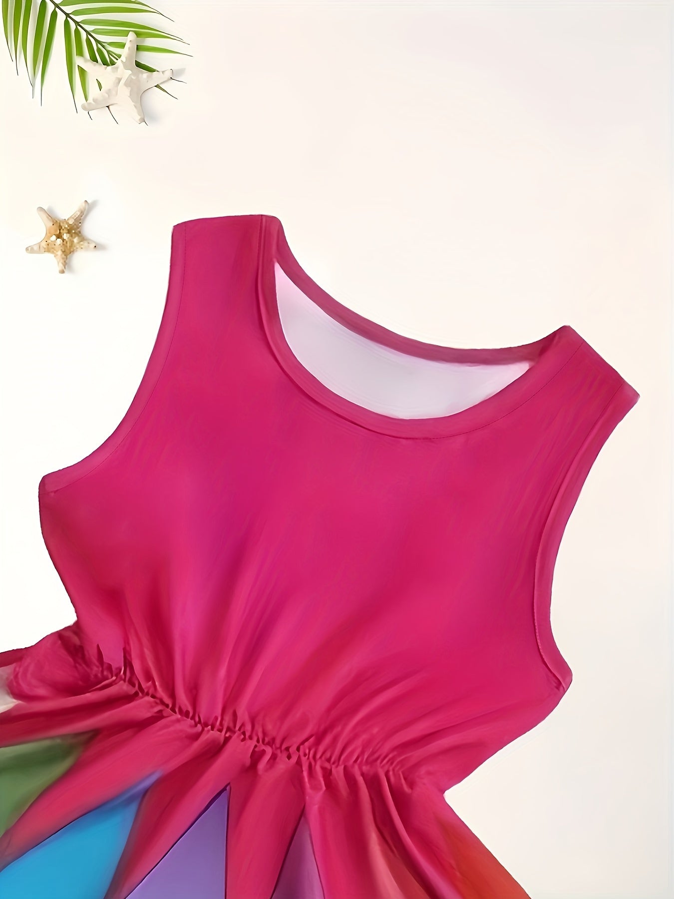 Colorblock Sleeveless Dress for Girls Summer Gift
