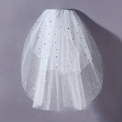 Yabeni Bridal Veil Polyester Accessory for Bride Classic with Sparkles