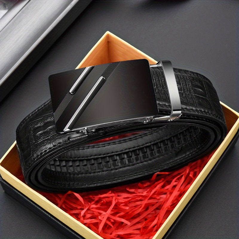 Men's PU Leather Automatic Buckle Business Belt