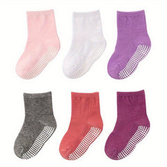 6 Pairs Baby Non-slip Toddler Socks Girls Anti-skid Cotton Sock