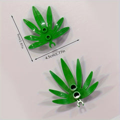 5pcs Palm Leaf Set Forest Beach Scene MOC Small Particle Building Blocks
