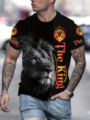 Lion & The KING Men's Graphic Crew Neck T shirt