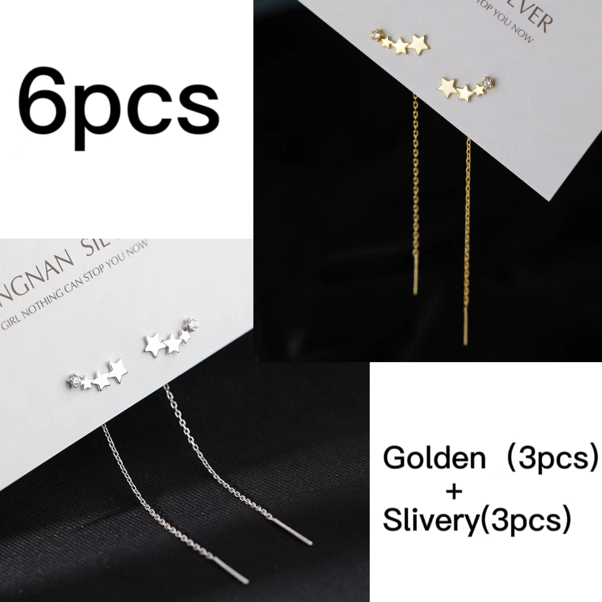 Long Wire Tassel Thread Chain Climb Heart Beads Pendants Drop Earrings