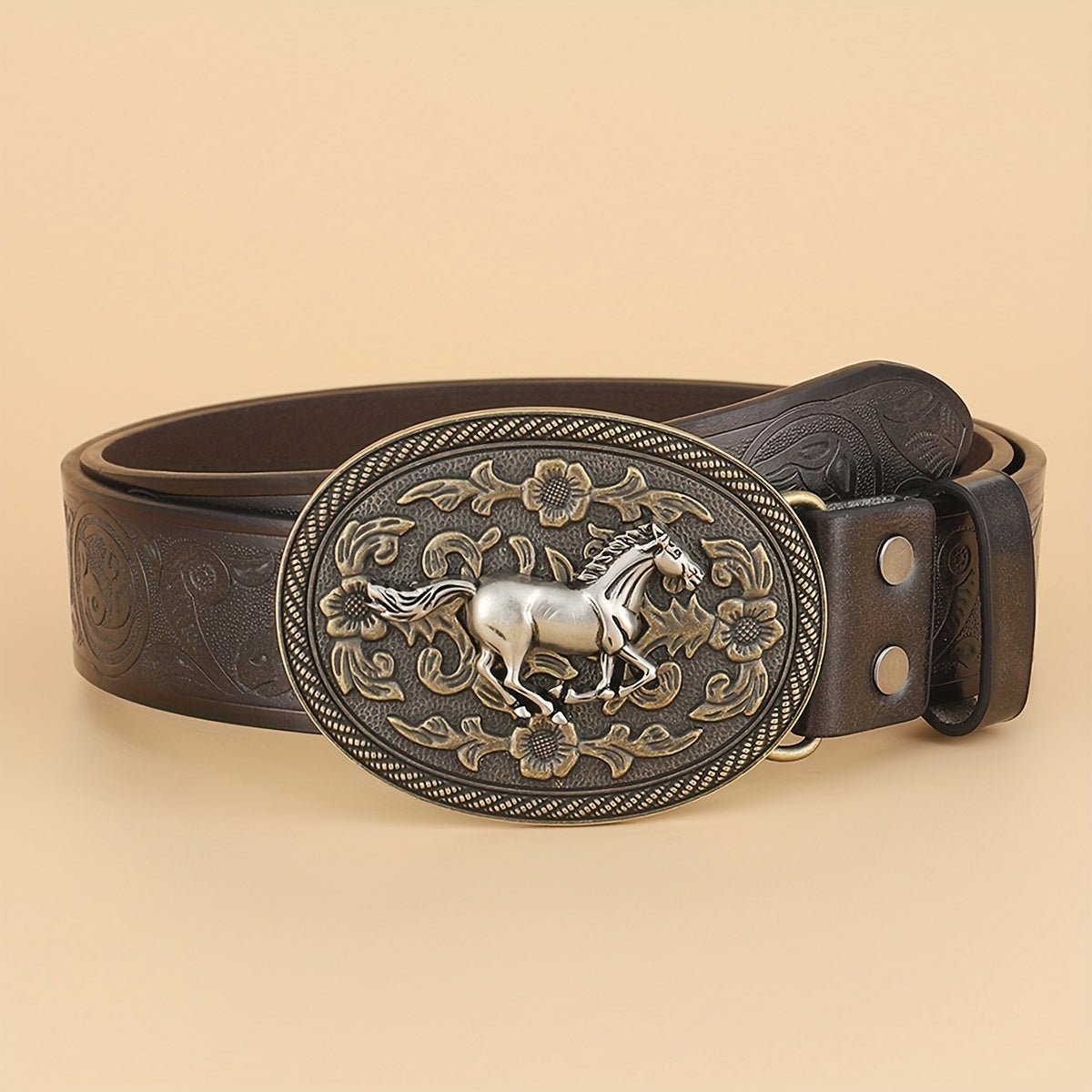 Embossed Leather Belt Vintage Casual Business Belt Men