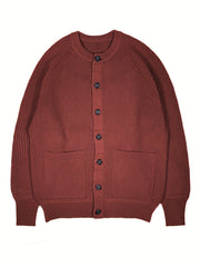 Men's Vintage V Neck Button Up Cardigan with Pocket