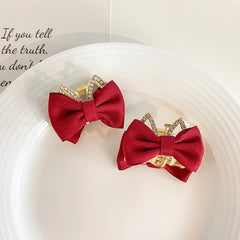 2pcs Cat's Ear Hair Clip with Bow Hairpin